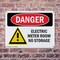 Signmission Electric Meter Room No Storage Danger Sign, Plastic, 10in W x 7in L, 2PK OS-2PACK-DS-P-710-L-1192 - alternate 2